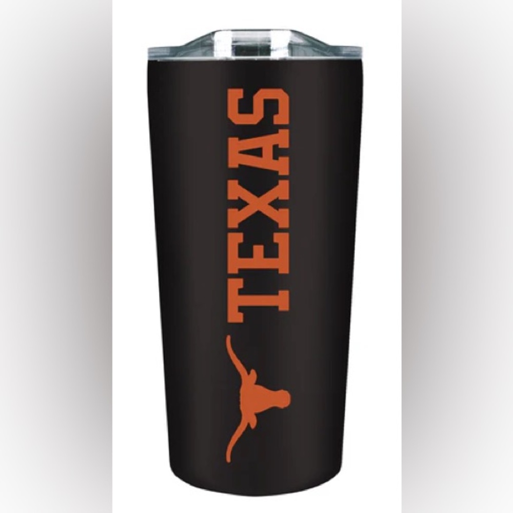 Long Horns Black and Orange Tumbler double lid
